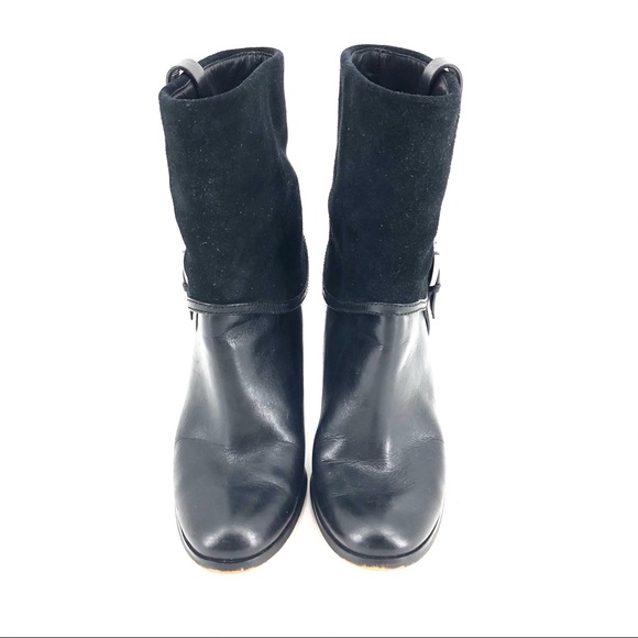 Michael Kors Black Suede Fold Over Booties - Picture 2 of 8